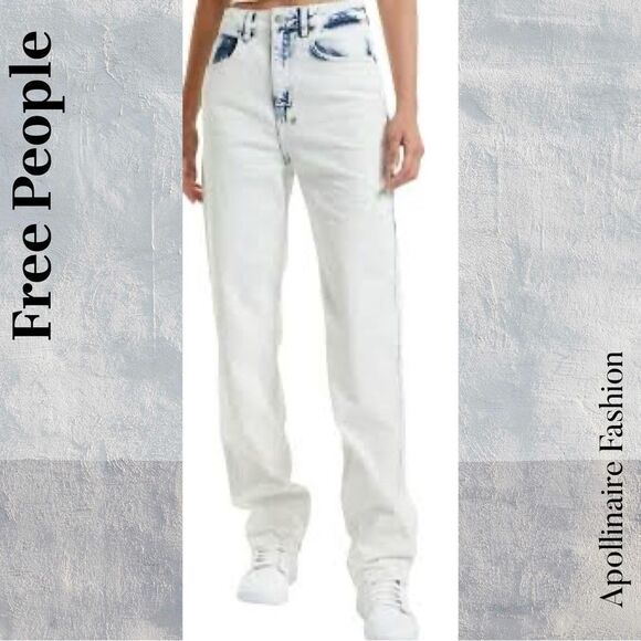 Free People by KSUBI Playback Highrise Relaxed Fit Denim Jeans in Mirage 29 NWT - Picture 3 of 9